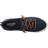 Sperry Womens Crest Vibe Linen Sneaker, Navy, 6