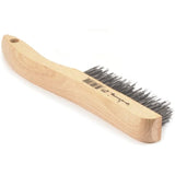 Forney 70505 Wire Scratch Brush, Carbon Steel with Wood Shoe Handle, 10-1/4-Inch-by-.014-Inch