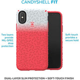 Speck Products CandyShell Fit iPhone XS/iPhone X Case, Dolphin Grey Mercury Red/Mercury Red