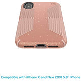 Speck Products Presidio Grip + Glitter iPhone Xs/iPhone X Case, Bella Pink with Gold Glitter/Dahlia Peach
