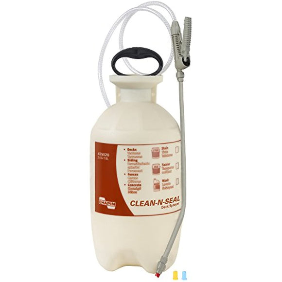 Chapin International Seal Poly Sprayer for Deck Cleaners and Transparent Stains and Sealers Chapin 25020 2-Gallon Clean 'N, Yellow/Black