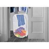 Backpack Mesh Popup Laundry Hamper - Portable, Durable Handles, Collapsible for Storage and Easy to Open. Folding Pop-Up Clothes Hampers are Great for The Kids Room, College Dorm or Travel. (White)