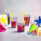 Coastal Color Everyday Drinking Glasses Set of 12 Drinkware Kitchen Glasses for Cocktail, Ice Coffee, Beer, Iced Tea, Wine, Whiskey, Water, Tall Highball Glass Cups, Juice Glasses, Rock Drinking Glass