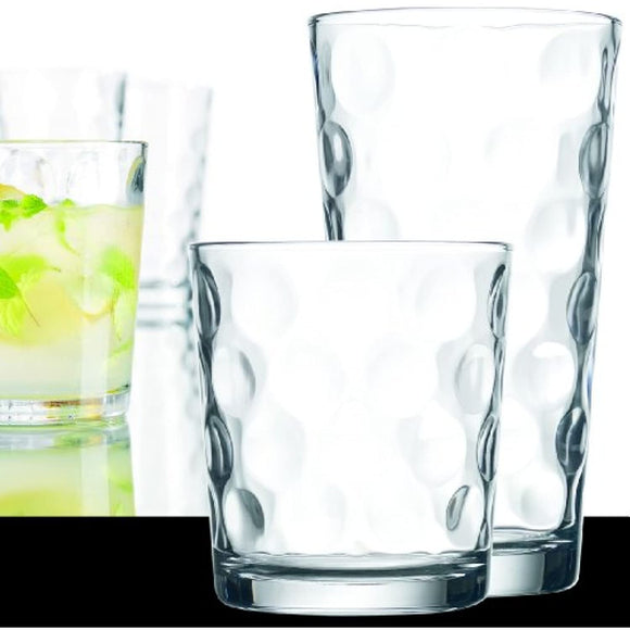 16-piece Elegant Eclipse Glassware Set - 8 Cooler Glasses and 8 DOF Glasses, Drinking Glasses Set of 16