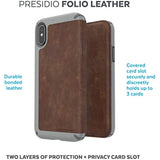 Speck Products Presidio Folio Leather iPhone Xs/iPhone X Case, Saddle