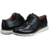 Cole Haan Men's Original Grand Shortwing Oxford Shoe, Black Leather/White, 13 Medium US