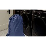 Nylon Laundry Bag - Locking Drawstring Closure and Machine Washable. These Bags will Fit a Laundry Basket or Hamper and Strong Enough to Carry up to Three Loads of Clothes. (Navy Blue)