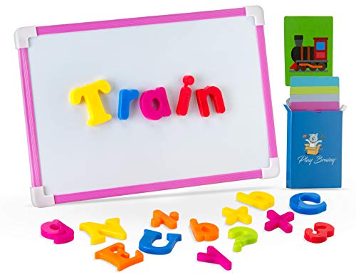 Play Brainy ABC Magnets Set with 30 Fun and Educational Picture Spelling Cards –