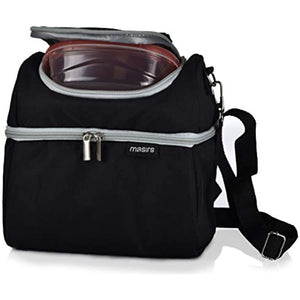 Insulated Lunch Bag Tote - Two Zippered Compartments to Keep Cold Food Chilled and Hot Food Warm. Carry Easily with Handle and Adjustable Shoulder Strap. Perfect for Travel, Work, School or Picnic.