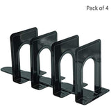 Lafbo™ Premium Heavy-Duty Black Bookends – Metal L-Shaped Book ends – Non Skid - Perfect for Books, DVD’s, VHS Tapes, Music CD’s, Games, – Measures 5.7 x 5 x 6.8 Inches – 2 Sets of 2 Book Supports (4)