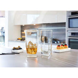 Elegant Highball Glasses [Set of 12] Drinking Glasses for Water, Juice, Beer, Wine, Whiskey, and Cocktails - Square Base with Rounded Top