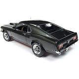 1969 Ford Mustang Boss 429 Black Jade Muscle Car & Corvette Nationals (MCACN) Limited Edition to 1002 Pieces Worldwide 1/18 Diecast Model Car by Autoworld AMM1152
