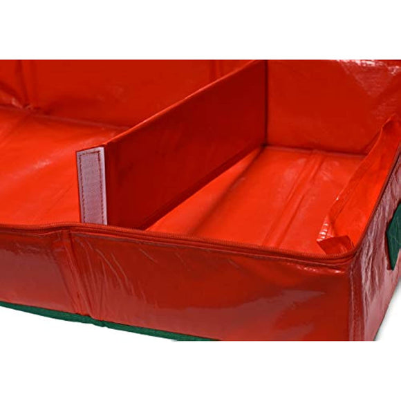 Gift Wrap Storage Organizer - Easily Organize Your Wrapping Paper, Ribbons, Bows and Scissors. Keeps Supplies in Perfect Condition Year Round and Ready for The Next Season. (Red)
