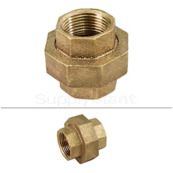 Supply Giant CSVO0200 2 in. Lead Free Union for 125 Lb Applications, with Female Threaded Connects Two Pipes, Brass Construction, Higher Corrosion Resistance Economical & Easy to Install, 15