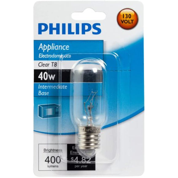 Philips Appliance T8 Light Bulb: 40-Watt, Intermediate Base
