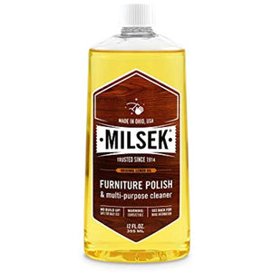 Milsek Furniture Polish and Cleaner with Lemon Oil, 12-Ounce, LM-12