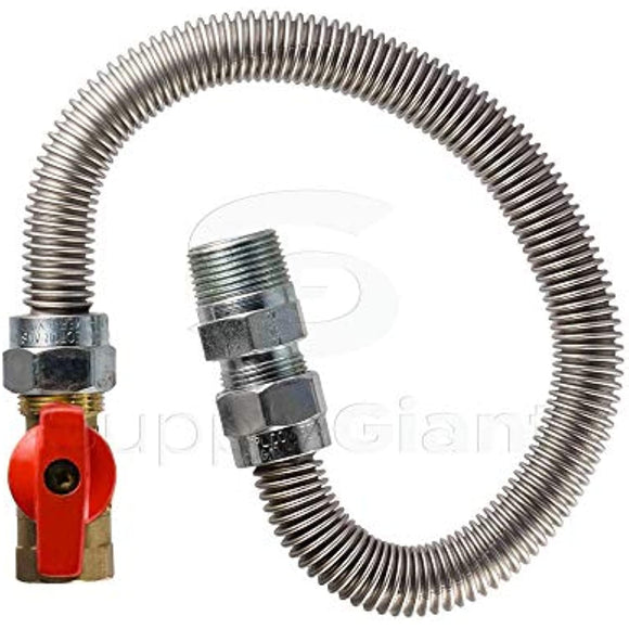 SUPPLY GIANT GUHW-03G03G Gas Ball Valve with 1 Inch FIP x 1 Inch FIP Fittings for Gas Connectors with Quarter-Turn Lever Handle, Brass Construction, Excellent Corrosion Resistance, CSA Approved