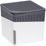 WENKO Portable Cube Design, Compact and Rechargeable Dehumidifier for Bathroom, Closet, Bedroom, Garage, Covers up to 2800 Cubic Feet, 2.2lbs, White, 6.18 x 6.5 x 6.5, 2.2 lbs