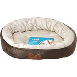 Aspen Pet Oval Cuddler Pet Bed for Small Breeds 20-inch by 16-inch Chocolate Brown