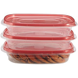 Rubbermaid TakeAlongs Rectangle Food Storage Container, 4 Cup, Tint Chili, 3 Count
