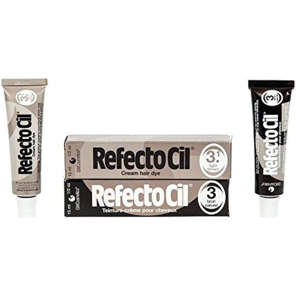 Refectocil Twin Pack [Light Brown and Natural Brown] Cream Hair Dye, 15ml x 2