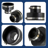 Supply Giant 6I57 Flexible Pvc Reducing Coupling with Stainless Steel Clamps, 4 x 2 Inch, Black