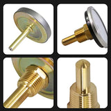 Raven R1519-NL Hot Water Thermometer with IPS Well, Circular Dial, Bi-Metallic Element; Aluminum Stem & Case material, Connection Back, Adjustable Angle, Economical & Accurate