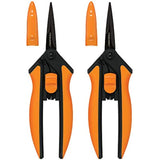 Fiskars 399241-1002 Micro-Tip Pruning Snips, Non-Stick Blades, 2 Count, Orange