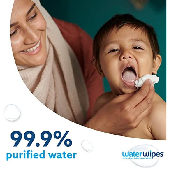 WaterWipes Biodegradable Original Baby Wipes, 99.9% Water Based Wipes, Unscented & Hypoallergenic for Sensitive Skin, 540 Count (9 packs), Packaging May Vary