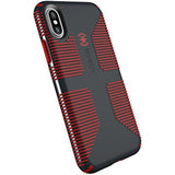 Speck Products CandyShell Grip Cell Phone Case for iPhone XS/iPhone X - Charcoal Grey/Dark Poppy Red