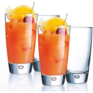 Elegant Highball Glasses [Set of 4] 16 oz. Crystal Clear Glass, Drinking Cups for Water, Wine, Beer, Cocktails and Mixed Drinks.