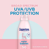 Coppertone Water Babies Sunscreen Lotion Spray SPF 50, Pediatrician Recommended Baby Sunscreen Spray, Water Resistant Sunscreen for Babies, 6 Oz Spray, Pack of 2