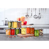8oz Glass Mason Jars with lids Set of 12- wide mouth - Airtight Band + Marker &