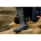 HUNTER Women's Original Short Snow Boot, Black, 10 B(M) US