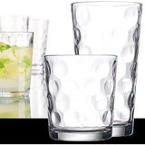 Drinking Glasses Set Of 16 - By Home Essentials & Beyond - 8 Highball Glasses (17 oz.), 8 Rocks Whiskey Glass cups (13 oz.), Inner Circular Lensed Kitchen Glass Cups for Water, Juice and Cocktails.