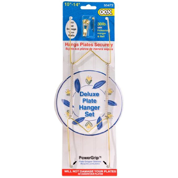 OOK 50472 Deluxe Plate Hanger with Steel Pro Supports Up to 30 Pounds, 10-Inch to 14-Inch