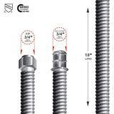 Flextron FTWC-S34-18F 18" Corrugated Connector for Water Heater with 3/4" Fip and 3/4" Pex Ends, Stainless Steel