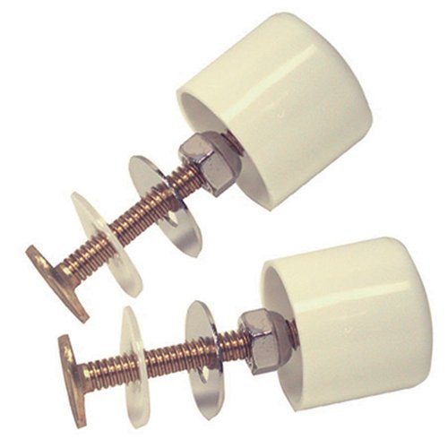 Danco 88883 Toilet Bolt with Plastic Screw-On Cap, 2 Pack, White