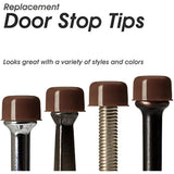 Premium Rubber Door Stop Stud Replacement Tips – Doorstopper Bumpers, Springe Hinge End Caps for Wall & Floor Protection – Universal Size (Brown)