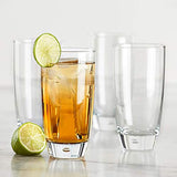 Attractive Glassware Set of 8 Highball Drinking Glasses, 16oz. Beer Glasses, Home & Party Drinkware Set.