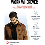 Plantronics by Poly Voyager 5200 Wireless Headset - Single-Ear Bluetooth Headset w/Noise-Canceling Mic - Ergonomic Design - Voice Controls - Lightweight - Connect to Mobile/Tablet via Bluetooth