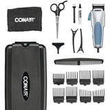 Conair Custom Cut 18-Piece Haircut Kit, Stainless Steel/Blue