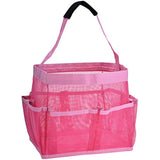 Mesh Shower Bag - Easily Carry, Organize Bathroom Toiletry Essentials While Taking a Shower. (9-Pockets | Pink)