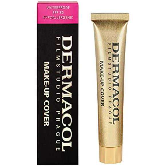 Dermacol Full Coverage Foundation | Long Lasting Waterproof Makeup Cover Cream SPF30 | Hypoallergenic & Light Weight Liquid | Tattoo, Acne, Spots, Under-eye Skin Cover-up | Natural Matte Finish 30g | 211