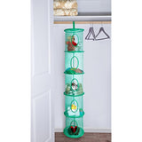 5 Tier Storage Organizer - 12" X 59" - Hang in Your Children’s Room or Closet for a Fun Way to Organize Kids Toys or Store Gloves, Shawls, Hats and Mittens. Attaches Easily to Any Rod. (Green)