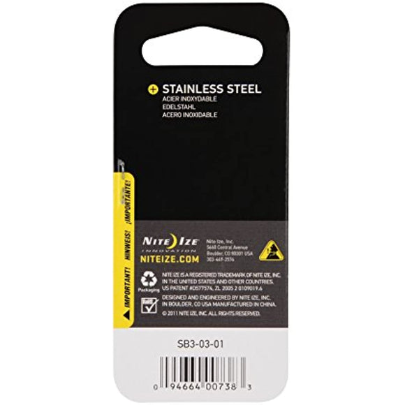 S-Biner, Size 3, Black ( 6 pack )