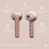 Urbanista Paris True Wireless Earphones 20H Playtime Wireless Charging Case, Bluetooth 5.0, Noise Cancelling Earphones with Touch Controls + Built-in Mic, Compatible with Android and iOS – Rose Gold