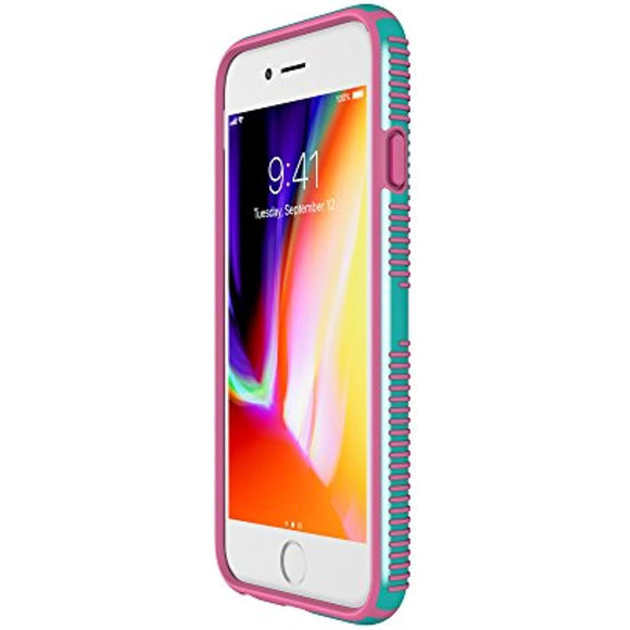 Speck Products CandyShell Grip iPhone SE 2020 Case Fits iPhone 8/7/6S/6 - Caribbean Blue/Bubblegum Pink