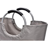 Collapsible Fabric Laundry Hamper - Portable, Foldable Large Capacity Laundry Basket, Durable Comfortable Padded Carry Handles, Self Standing Washing Bin, Folds Easily in Laundry Room Storage. (Grey)