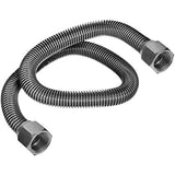 Flextron FTGC-SS38-48 46" Gas Line Connector with 1/2" Outer Diameter and Nut Fittings, Stainless Steel